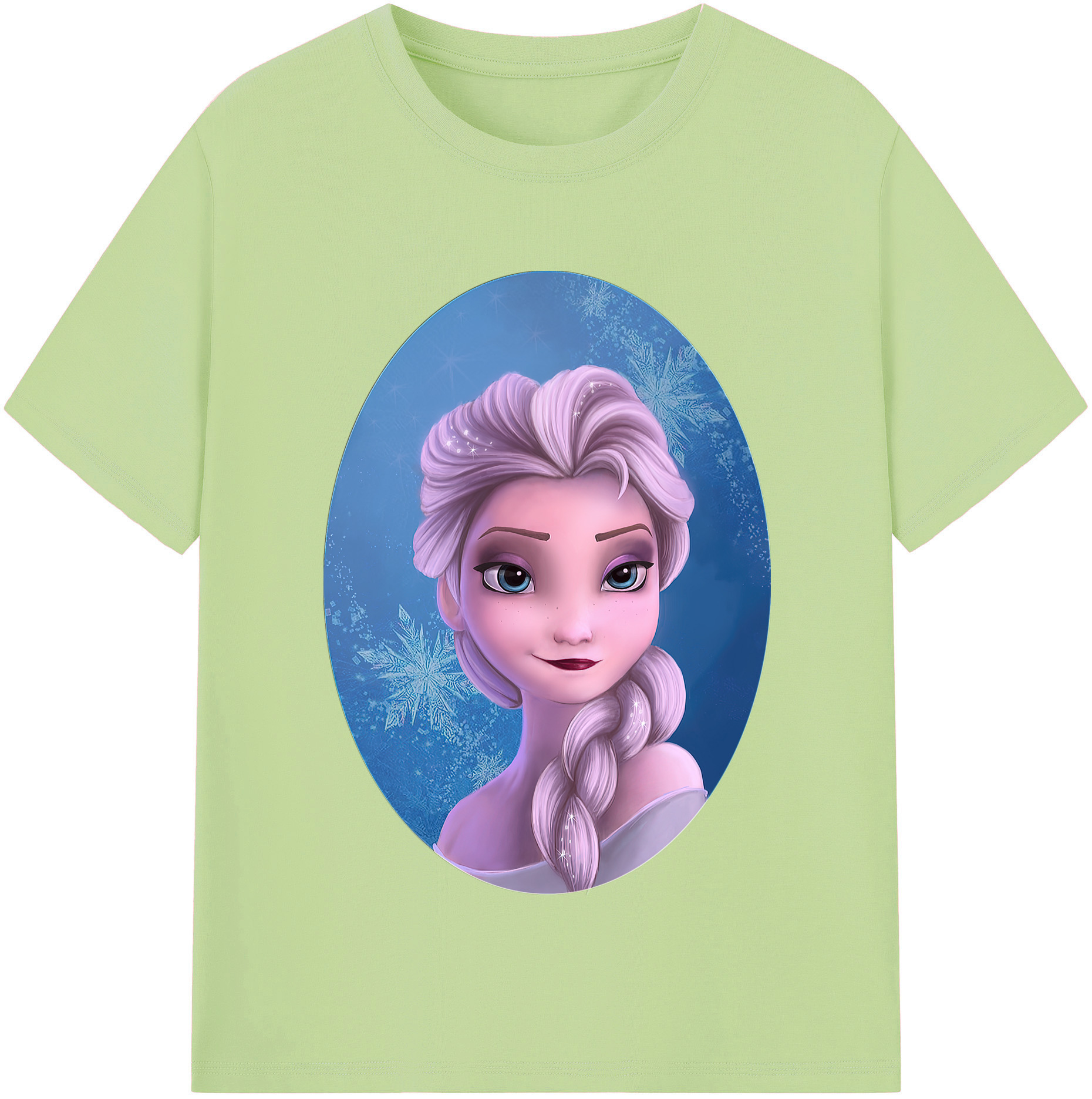 （画像用） アナと雪の女王 アンナ エルサ Frozen Anna Elsa 綿100％半袖Tシャツ（フロントプリント）